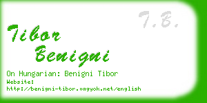 tibor benigni business card